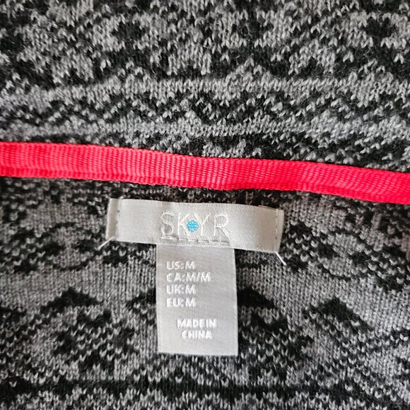 Skyr Nordic Knit Softshell Jacket Black/Grey with Red Trim | Size M | Winter Act - Picture 8 of 9